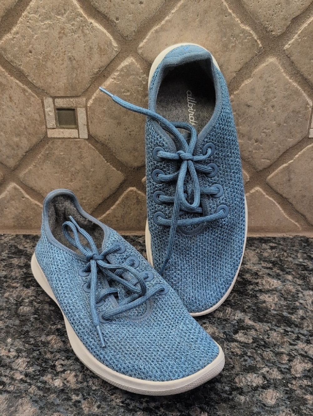 Allbirds Light Blue Knit Lace-Up Sneakers "Tree Runner"
